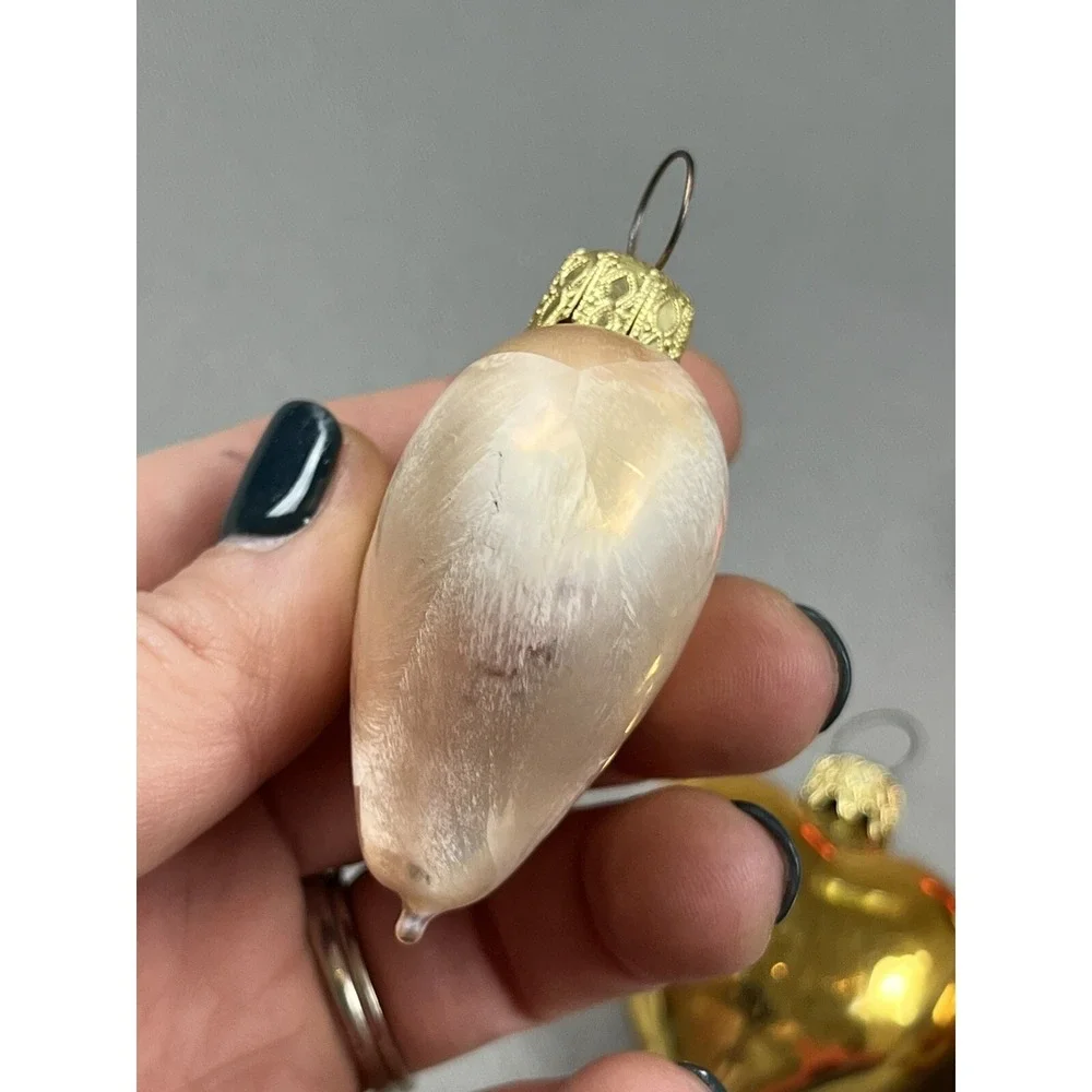 6 Napco Heart Ornaments Valentine's Gold Red‎ White 2.5